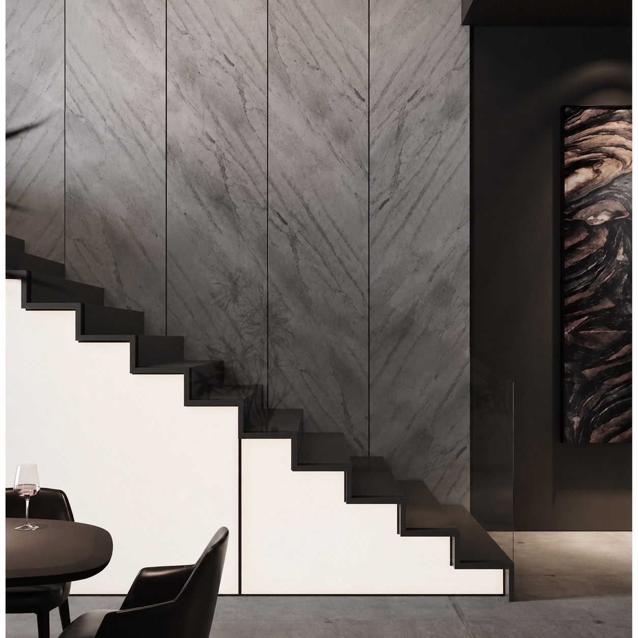 painel essanilight em escadas
