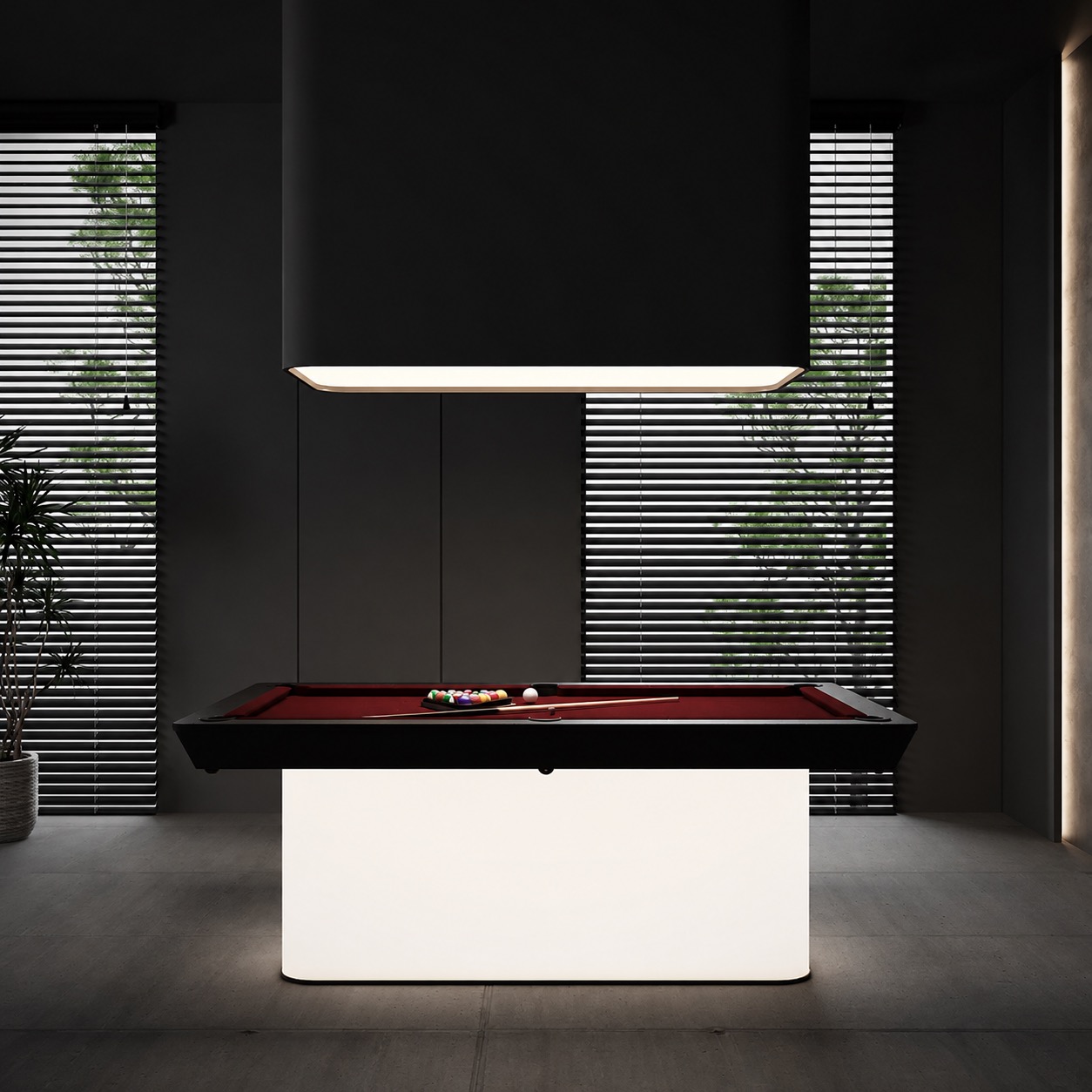 painel essanilight em base de mesa de bilhar